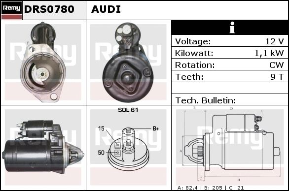 DELCO REMY Starter DRS0798